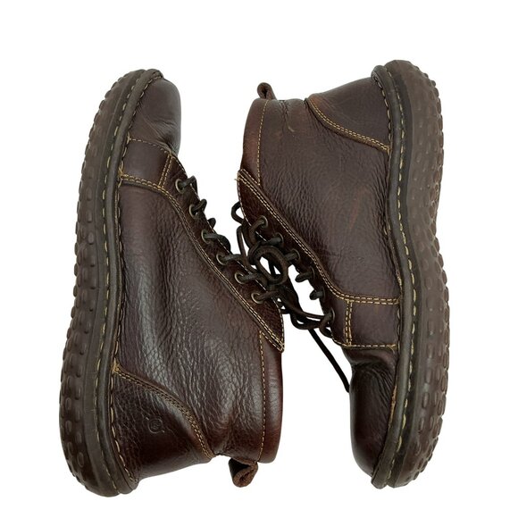 Born Pebbled Leather Lace Ankle Boots Womens 8 Stitched Detailing - Picture 5 of 12